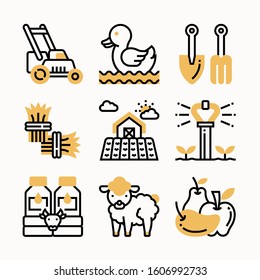 Farming Color icons Pack vector