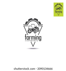 Farming company icon design. Sign or Symbol, logo design for agriculture company. Agro service.