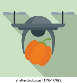 Icono de dron agrícola. Ilustración plana del icono de vector de drones agrícolas para el diseño web