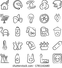 Farming and Ecology Doodle Icons Pack 