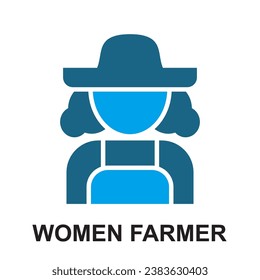 Farming farmer Icon Collection sets. Blue Icons as Vision, Training, work time, connectivitas and more. Simple web blue icons set. editable icon