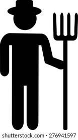 Farming Farmer with Pitchfork