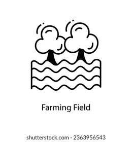 Farming Field doodle Icon Design illustration. Agriculture Symbol on White background EPS 10 File