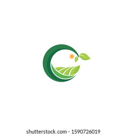 Farming field logo template for your business
