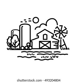 Farming Fields line Icons Vector