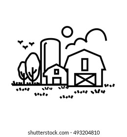 Farming Fields line Icons Vector