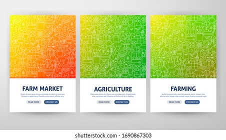 Farming Flyer Concepts. Vector Illustration of Outline Design.