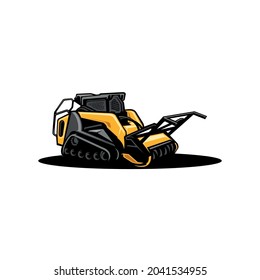 farming, garden and forestry mulching machine vector