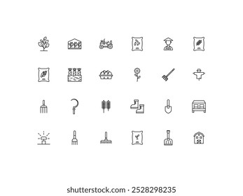 Farming Gardening icon set, design, vector illustration