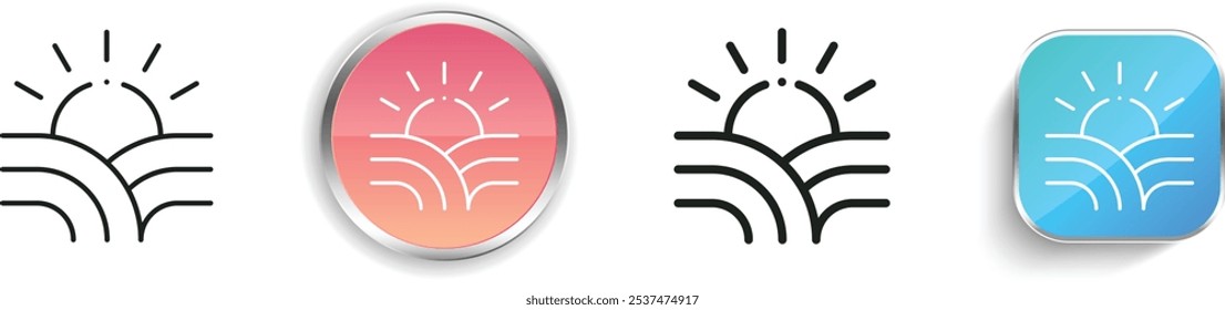 Icono de agricultura y jardinería. Diseño de estilo lineal delgado, regular y de Botón aislado sobre fondo blanco