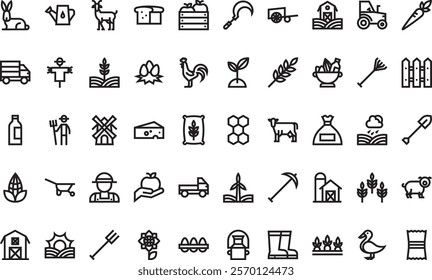 Farming and gardening icons  High-Quality Vector Icons Collection with Editable Stroke. Ideal for Professional and Creative Projects.