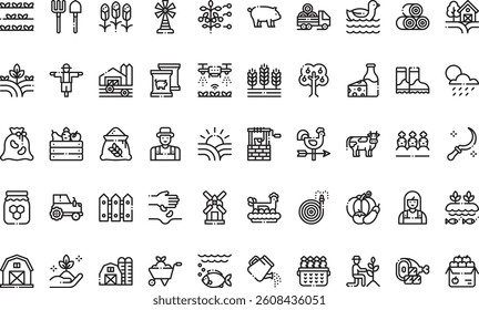Farming and gardening icons High-Quality Vector Icons Collection with Editable Stroke. Ideal for Professional and Creative Projects
