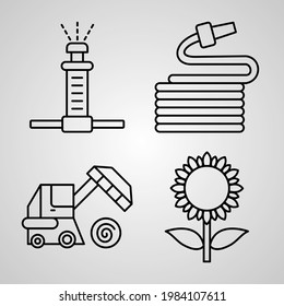 Farming And Gardening Line Icon Set Collection of Vector Symbol in Trendy Outline Style
