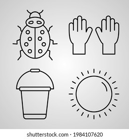 Farming And Gardening Line Icons Set Isolated On White Outline Symbols Farming And Gardening
