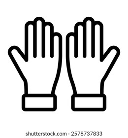 Farming Gloves Vector Line Icon Design