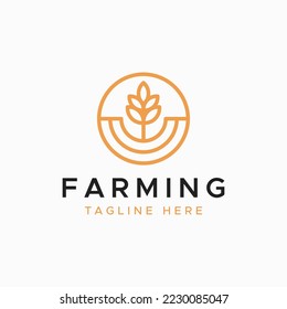 Farming Grain Wheat Simple Abstract Logo Badge Template.