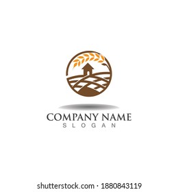 Farming green nature logo design template, Agriculture icon 