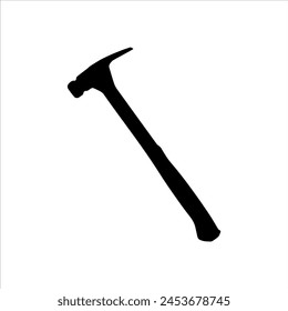 Farming hammer silhouette icon vector illustration isolated on white background