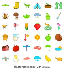 Farming harvest icons set. Cartoon style of 36 farming harvest vector icons for web isolated on white background