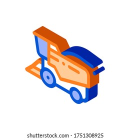 Farming Harvester Vehicle vector isometric sign. color isolated symbol illustration