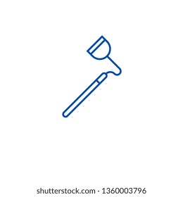 Farming hoe line icon concept. Farming hoe flat  vector symbol, sign, outline illustration.