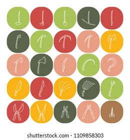 Farming Icon in Button Vector Style. Vector Icons Set.