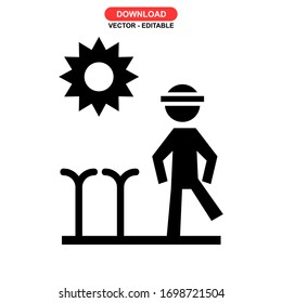 farming icon or logo isolated sign symbol vector illustration - high quality black style vector icons
