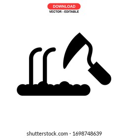 icono de cultivo o logotipo símbolo de signo aislado ilustración vectorial - iconos vectoriales de estilo negro de alta calidad
