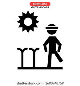 icono de cultivo o logotipo símbolo de signo aislado ilustración vectorial - iconos vectoriales de estilo negro de alta calidad
