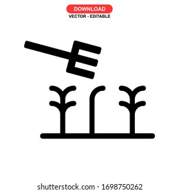 icono de cultivo o logotipo símbolo de signo aislado ilustración vectorial - iconos vectoriales de estilo negro de alta calidad
