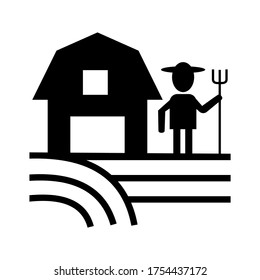icono de cultivo o logotipo símbolo de signo aislado ilustración vectorial - iconos vectoriales de estilo negro de alta calidad
