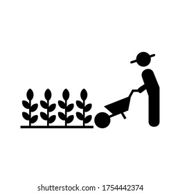 icono de cultivo o logotipo símbolo de signo aislado ilustración vectorial - iconos vectoriales de estilo negro de alta calidad
