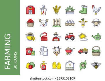 Farming icon pack. Set icon design