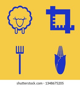 farming icon set with corn, crop and pitchfork vector illustration