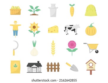 farming icon set design template vector illustration