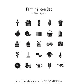 farming icon set. farming icons vector. glyph icon style design