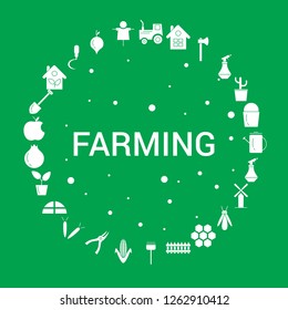 Farming Icon Set. Infographic Vector Template