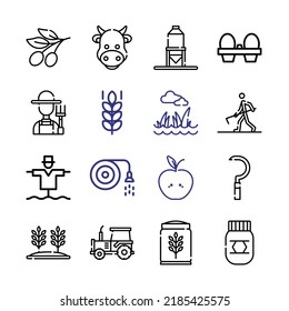 conjunto de iconos de área activa con iconos de línea. Estilo De Línea Delgada Moderna. Adecuado para Web e Icono móvil. Ilustración del vector EPS 10.