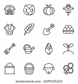 Farming icon set vector illustration