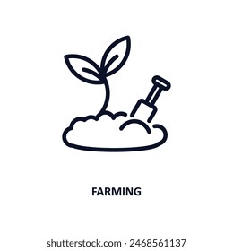 farming icon. Thin line farming icon from nature collection. Outline vector isolated on white background. Editable farming symbol can be used web and mobile