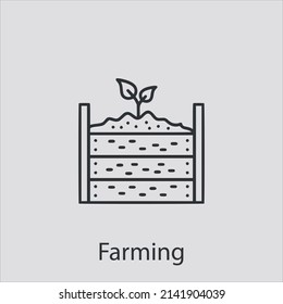 farming icon vector icon.Editable stroke.linear style sign for use web design and mobile apps,logo.Symbol illustration.Pixel vector graphics - Vector