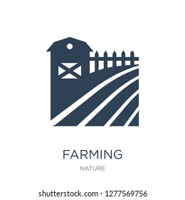 farming icon vector on white background, farming trendy filled icons from Nature collection, farming vector illustration