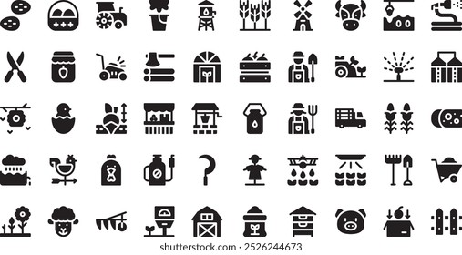 Farming icons . High-Quality Vector Icons Collection with Editable Stroke. Ideal for Professional and Creative Projects.