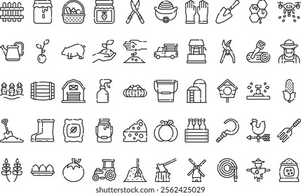 Farming icons High-Quality Vector Icons Collection with Editable Stroke. Ideal for Professional and Creative Projects.