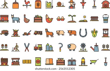 Farming icons High-Quality Vector Icons Collection with Editable Stroke. Ideal for Professional and Creative Projects.