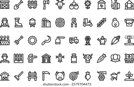 Farming icons High-Quality Vector Icons Collection with Editable Stroke. Ideal for Professional and Creative Projects