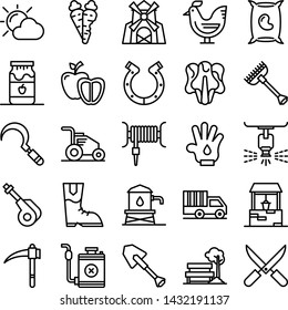 Farming icons pack. Isolated farming symbols collection. Graphic icons element