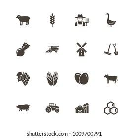 Farming icons. Perfect black pictogram on white background. Flat simple vector icon.