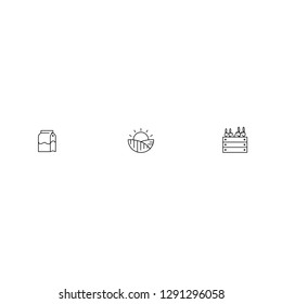 Farming Icons Set Black and White Thin Line Art Simple and Clear