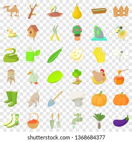 Farming icons set. Cartoon style of 36 farming vector icons for web for any design